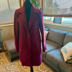 Never worn burgundy dress coat Garnet Hill Size XS